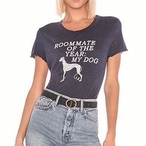 Wildfox Roommate Of The Year My Dog Graphic Tee Dalmatian Size S Dark Gray NWT